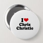 BADGE ROND 10 CM J'AIME CHRIS CHRISTIE (Devant & derrière)