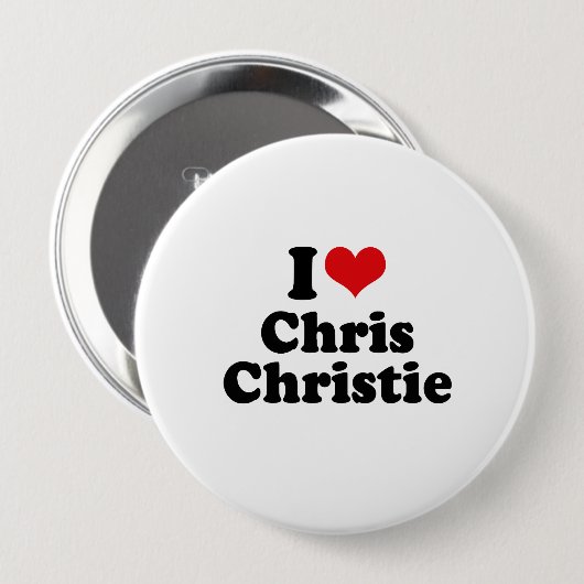 BADGE ROND 10 CM J'AIME CHRIS CHRISTIE (Devant & derrière)