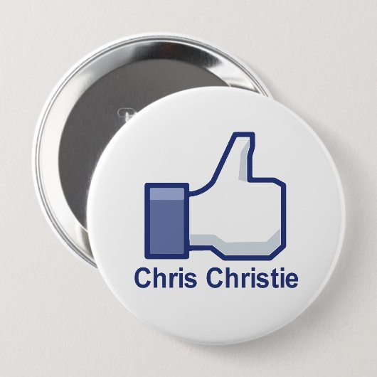 BADGE ROND 10 CM J'AIME CHRIS CHRISTIE (Devant & derrière)