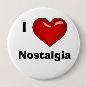 Badge Rond 10 Cm J'AIME (COEUR) NOSTALGIE modifiable