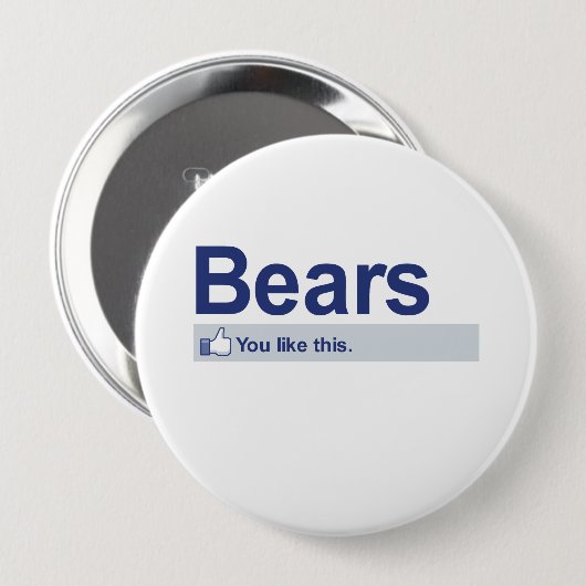 Badge Rond 10 Cm J'aime des ours (Devant & derrière)