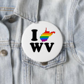 BADGE ROND 10 CM J'AIME GAY WEST VIRGINIA (En situation)
