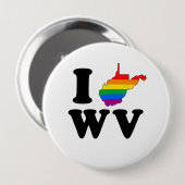 BADGE ROND 10 CM J'AIME GAY WEST VIRGINIA (Devant & derrière)