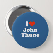 BADGE ROND 10 CM J'AIME JOHN THUNE (Devant & derrière)