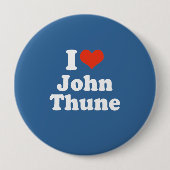 BADGE ROND 10 CM J'AIME JOHN THUNE (Devant)