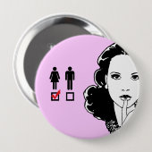 BADGE ROND 10 CM J'AIME LES FILLES (Devant & derrière)