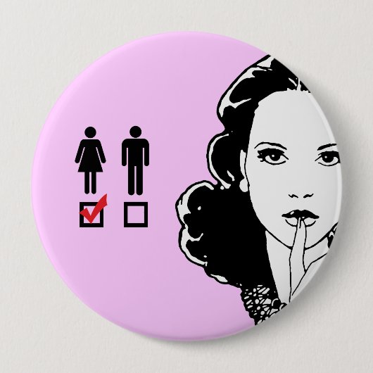BADGE ROND 10 CM J'AIME LES FILLES (Devant)