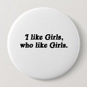 Badge Rond 10 Cm J'aime les filles (Devant)