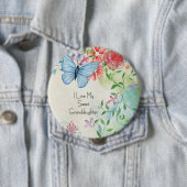 Badge Rond 10 Cm J'Aime Ma Petite-Fille Douce, (En situation)