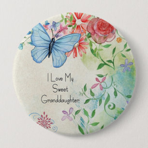 Badge Rond 10 Cm J'Aime Ma Petite-Fille Douce,
