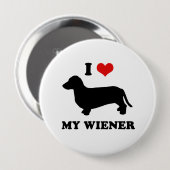 Badge Rond 10 Cm J'aime ma saucisse (Devant & derrière)