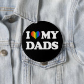 Badge Rond 10 Cm J'aime mes papas - (En situation)