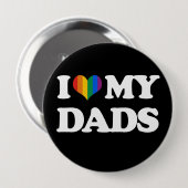 Badge Rond 10 Cm J'aime mes papas - (Devant & derrière)