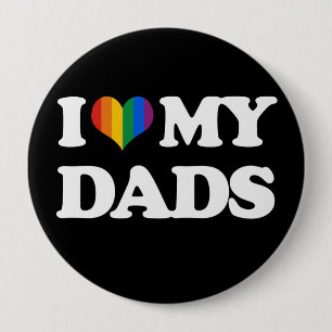 Badge Rond 10 Cm J'aime mes papas -