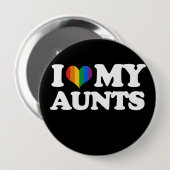 Badge Rond 10 Cm J'aime mes tantes - (Devant & derrière)