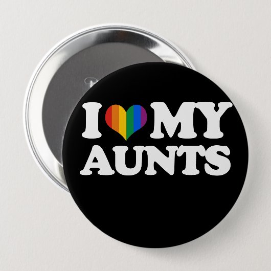 Badge Rond 10 Cm J'aime mes tantes - (Devant & derrière)