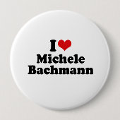 BADGE ROND 10 CM J'AIME MICHELE BACHMANN (Devant)