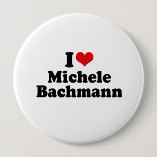 BADGE ROND 10 CM J'AIME MICHELE BACHMANN