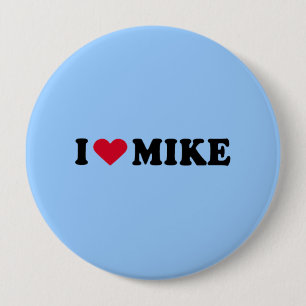 BADGE ROND 10 CM J'AIME MIKE