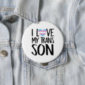 Badge Rond 10 Cm J'aime mon fils de transport (En situation)