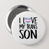 Badge Rond 10 Cm J'aime mon fils de transport (Devant & derrière)