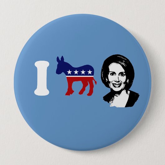 Badge Rond 10 Cm J'aime Nancy Pelosi 2 (Devant)