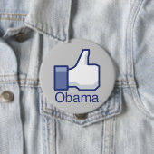 BADGE ROND 10 CM J'AIME OBAMA (En situation)