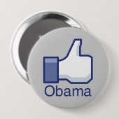 BADGE ROND 10 CM J'AIME OBAMA (Devant & derrière)
