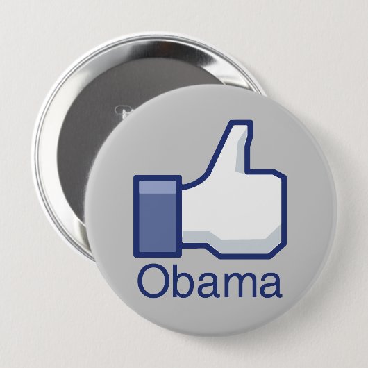 BADGE ROND 10 CM J'AIME OBAMA (Devant & derrière)