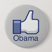 BADGE ROND 10 CM J'AIME OBAMA (Devant)