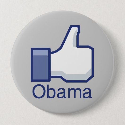 BADGE ROND 10 CM J'AIME OBAMA (Devant)