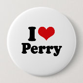 BADGE ROND 10 CM J'AIME PERRY (Devant)