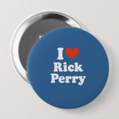 BADGE ROND 10 CM J'AIME RICK PERRY (Devant & derrière)