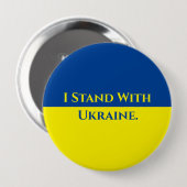 Badge Rond 10 Cm JE ME TROUVE AVEC UKRAINE Round Button, Énorme, 4 (Devant & derrière)