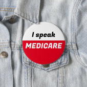 Badge Rond 10 Cm Je parle du bouton Medicare (En situation)