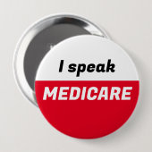 Badge Rond 10 Cm Je parle du bouton Medicare (Devant & derrière)