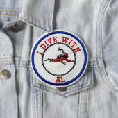 Badge Rond 10 Cm Je plonge avec le bouton d'AL (En situation)