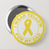 Badge Rond 10 Cm Je porte le jaune pour mon papa (Devant & derrière)
