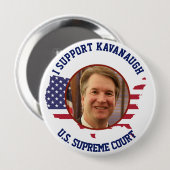 Badge Rond 10 Cm Je soutiens le drapeau américain de Kavanaugh (Devant & derrière)