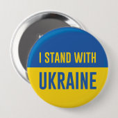 Badge Rond 10 Cm Je Suis Avec L'Ukraine (Devant & derrière)