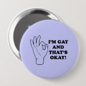 BADGE ROND 10 CM JE SUIS GAY ET ÇA VA (Devant & derrière)