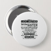 Badge Rond 10 Cm Je Suis Un Frère Chanceux Qui Donne Des Cadeaux À (Devant & derrière)