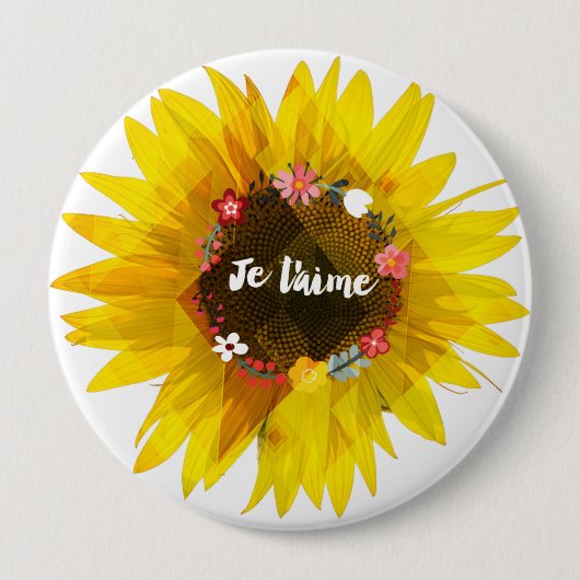 Badge Rond 10 Cm Je T'aime (Devant)