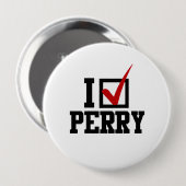 BADGE ROND 10 CM JE VÉRIFIE RICK PERRY (Devant & derrière)