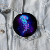 Badge Rond 10 Cm Jellyfish éclatante couleur (En situation)