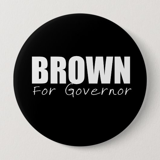 Badge Rond 10 Cm JERRY BROWN Election Gear (Devant)