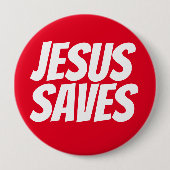 Badge Rond 10 Cm Jesus Saves Christian Button (Devant)