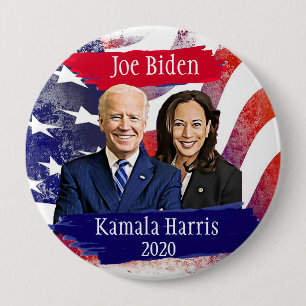 Badge Rond 10 Cm Joe Biden et Kamala Harris 2020 Élection américain