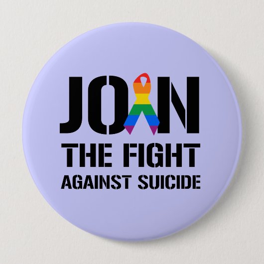 Badge Rond 10 Cm Joignez le combat contre le suicide gai (Devant)