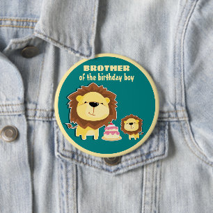 Badge Rond 10 Cm Joli Lion Et Baby Cub Anniversaire de enfant